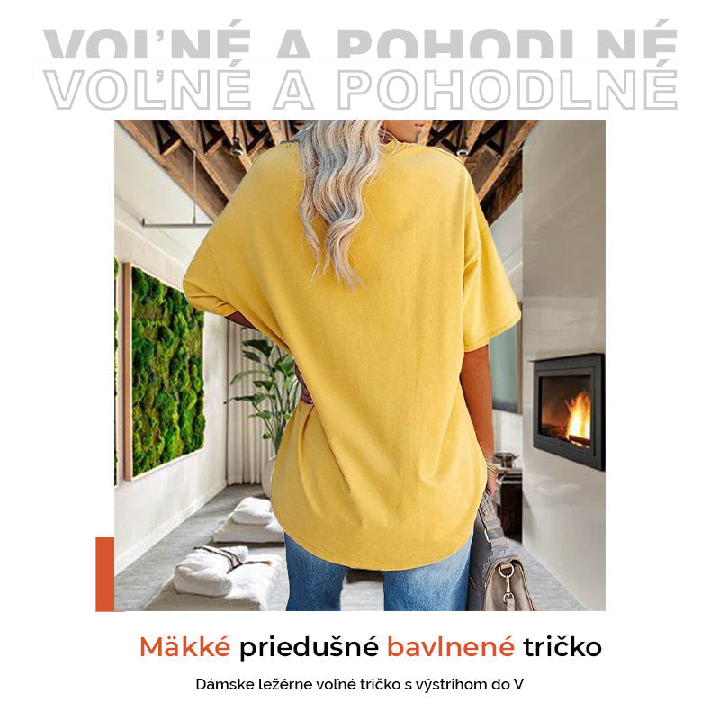 👕📢 50% RABATT! Lässiges, locker sitzendes Damen-T-Shirt mit V-Ausschnitt – Bequem, luftig & vielseitig – Perfekt für Alltag, Freizeit & warme Tage ✨