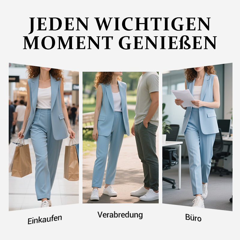 👔💖 50% RABATT! Stilvolles Set aus ärmellosem Blazer und hoch taillierter Hose für Damen – Modern, elegant & perfekt für Büro oder festliche Anlässe ✨