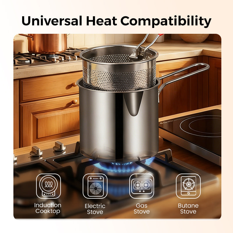 🎉 2026 Sale — Over 28,400 Sold!🍳304 Stainless‑Steel Multifunctional Fryer 🧺