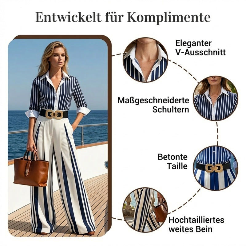 👕🔥 NEU 2026 – NEU EINGETROFFEN! Gestreiftes Shirt & weite Hose im Set – Bequem & stilvoll für den Alltag ✨