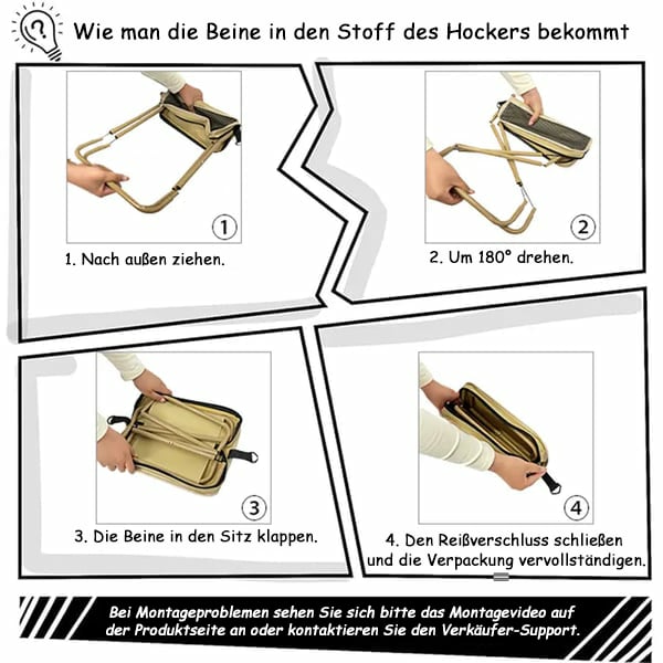 ⏰Letzter Tag: 50% Rabatt!🔥🪑Ultraleichter Klapphocker – Trägt bis zu 120 kg