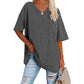 👕📢 50% RABATT! Lässiges, locker sitzendes Damen-T-Shirt mit V-Ausschnitt – Bequem, luftig & vielseitig – Perfekt für Alltag, Freizeit & warme Tage ✨
