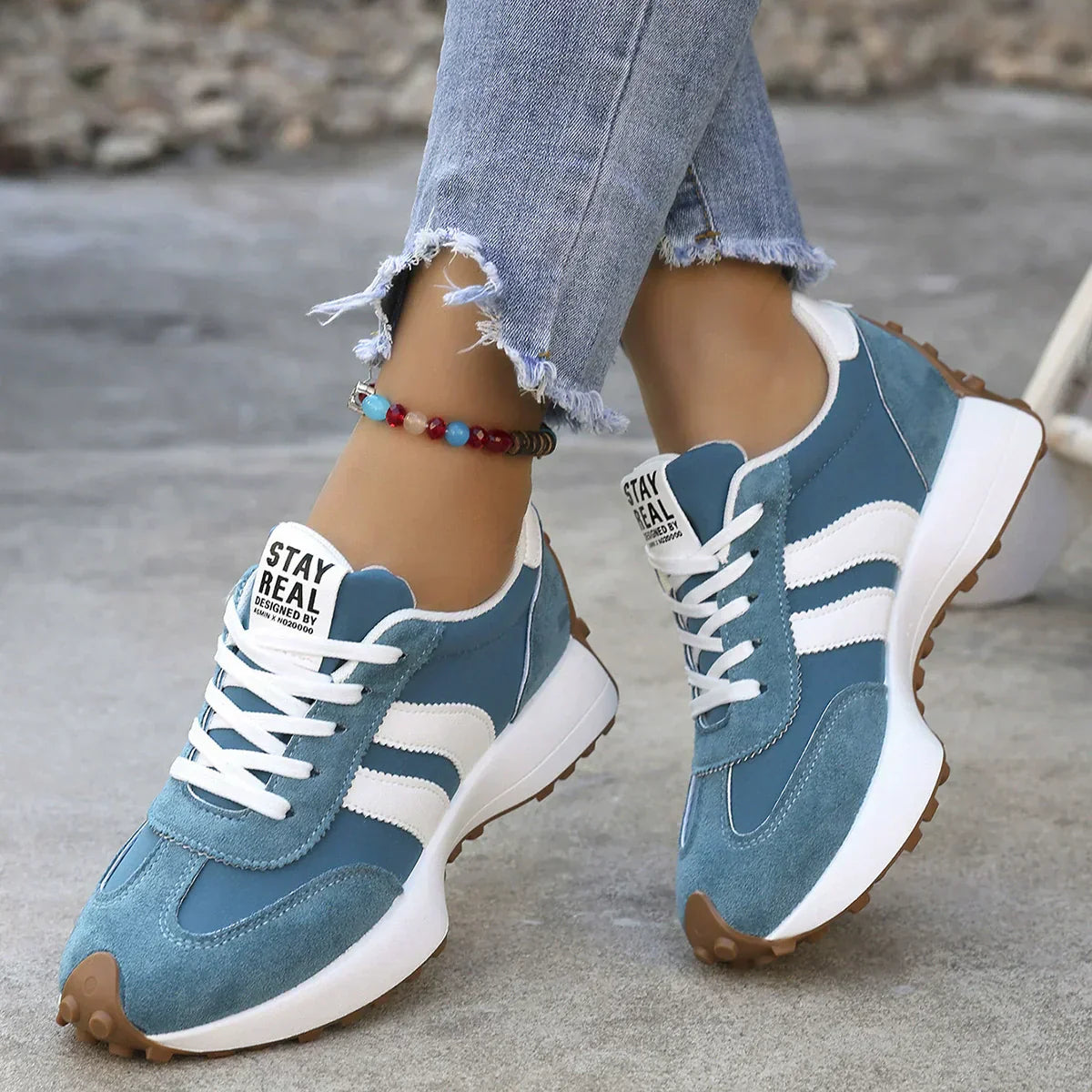 👟 LIMITIERTES ANGEBOT: 50% RABATT! 🌈 Damen-Platform-Sneaker – Klobiges Retro-Design, 4 cm Absatz & Rutschfest ✨