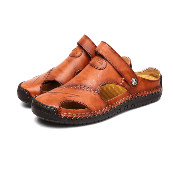 📢60% zeitlich begrenzter Rabatt✨Große Größe Weiches Leder Männer Atmungsaktive Outdoor-Sandalen