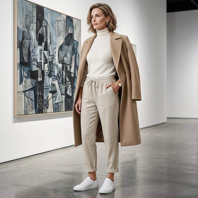 👖💕 50% RABATT! Damen Baumwoll-Leinenhose mit elastischem Bund – Lässig, bequem & atmungsaktiv! ✨