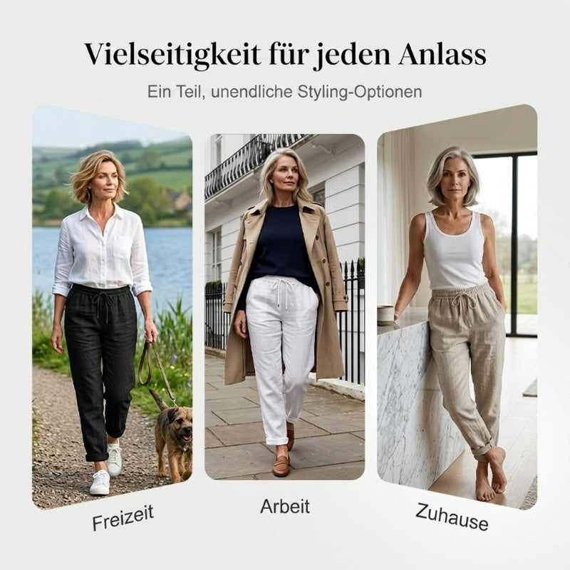 👖 50% RABATT! 🌿 Damenhose aus Baumwolle & Leinen – Elastischer Bund, atmungsaktiv & bequem – Perfekt für lässigen Sommer-Look ☀️