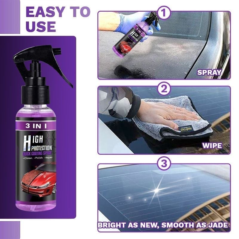 💥3-IN-1 Hoher Schutz Schnelles Auto-Beschichtung Spray