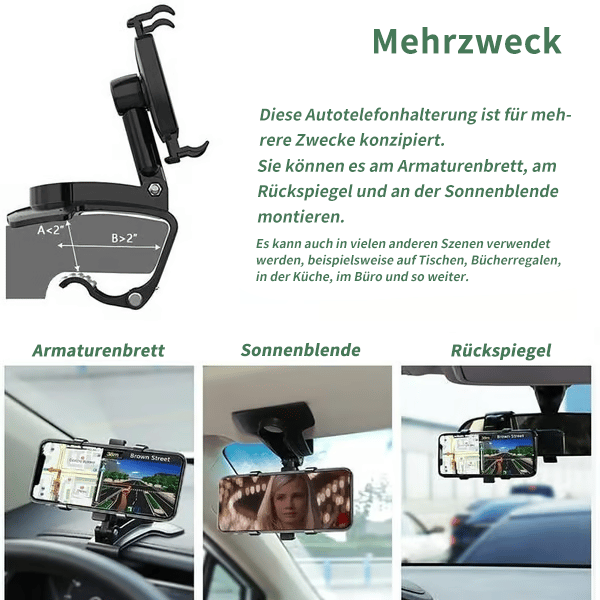 🏆2026 Neuankömmling50% RABATT - 360-Grad-drehbare Handyhalterung fürs Armaturenbrett im Auto