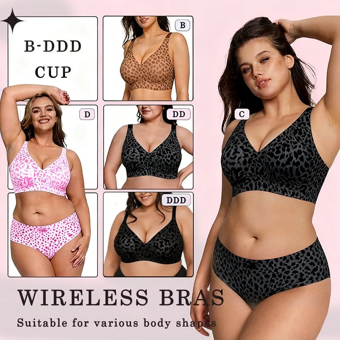 👙🐆 50% RABATT! Damen Bügelfreier BH mit Leopardenmuster – 3D-Halt, Memory-Foam & Formgebung | M–5XL ✨