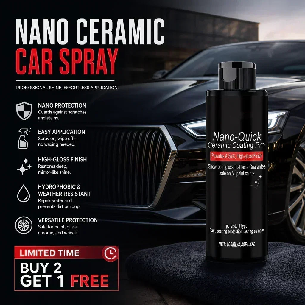 🚗 KAUFE 2, ERHALTE 1 GRATIS! 🧼 Autopflegespray für sofortigen Hochglanz – Hydrophob, UV-Schutz & streifenfrei – Ideal für Lack, Plastik & Glas ✨