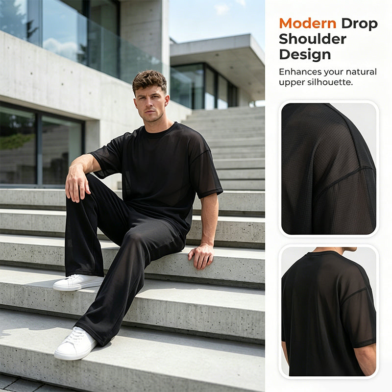 👔 2-teiliges Set: Herren-T-Shirt & weite Hose – Trendig, bequem & sofort tragbar 💥