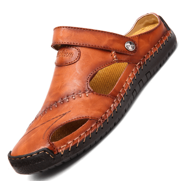📢60% zeitlich begrenzter Rabatt✨Große Größe Weiches Leder Männer Atmungsaktive Outdoor-Sandalen