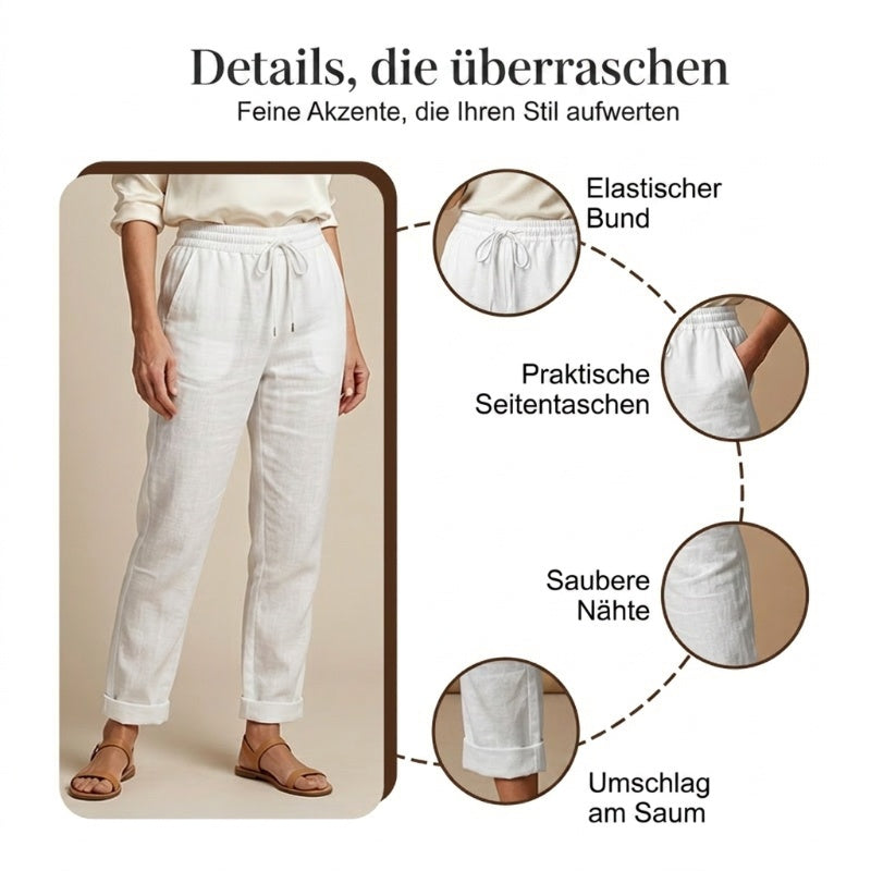 👖 50% RABATT! 🌿 Damenhose aus Baumwolle & Leinen – Elastischer Bund, atmungsaktiv & bequem – Perfekt für lässigen Sommer-Look ☀️