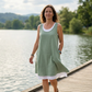 🎁Letzter Tag der Aktion: 50% Rabatt🔥 Lässiges, lockeres, ärmelloses Tanktop-Kleid in Layering-Optik für Damen