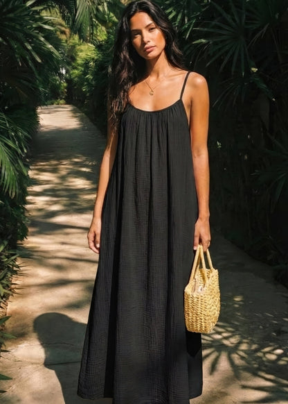 👗 50% RABATT! 💃 Einfarbiges Rückenfreies Cami-Kleid für Damen – Leicht, Luftiger Schnitt & Perfekt Für Den Sommer ☀️