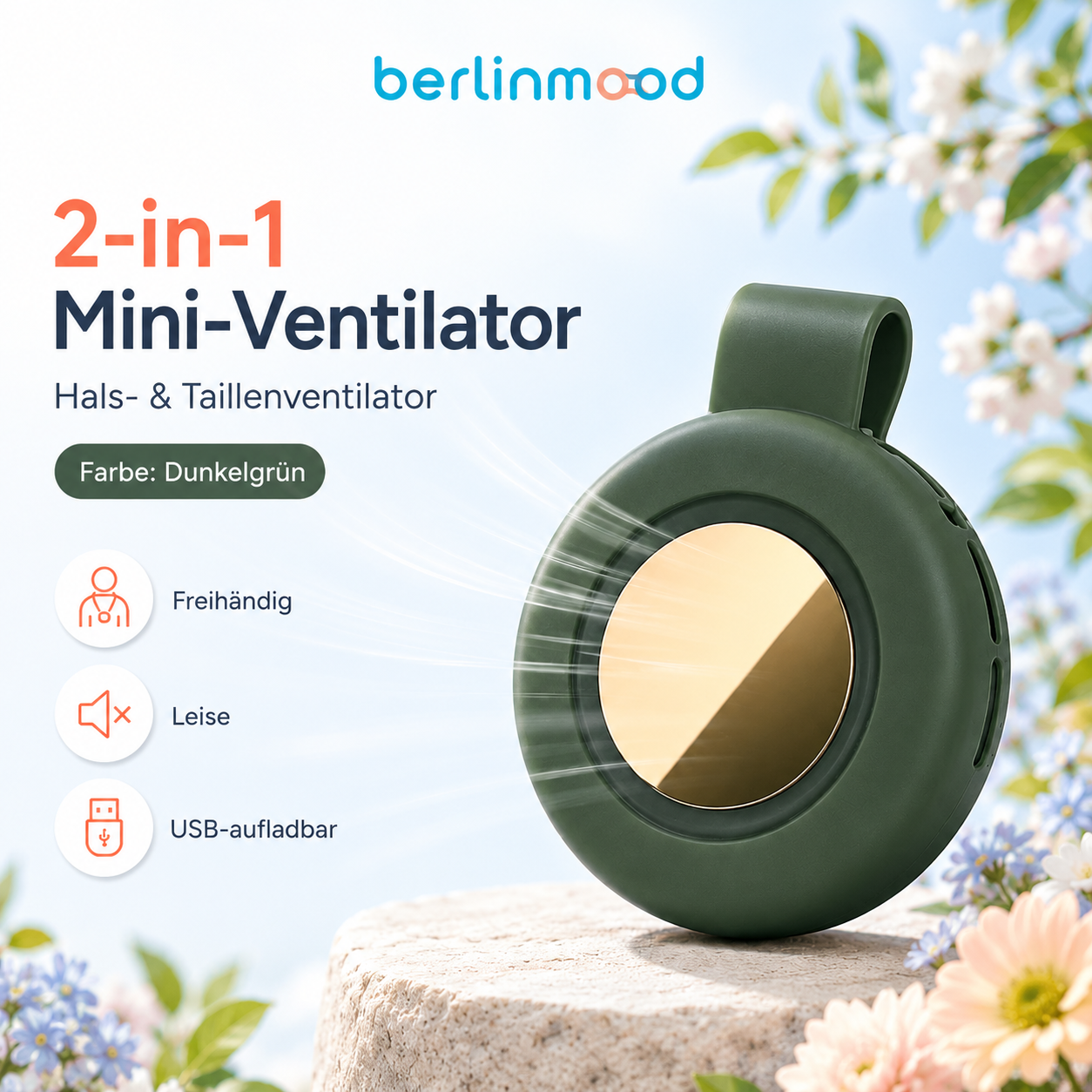 🌬️🔥 NUR NOCH WENIGE EXEMPLARE – 50% RABATT! Whirlwind Clip Waist Neck Fan – 2-in-1 Clip-On & tragbar, freihändige Kühlung überall ✨