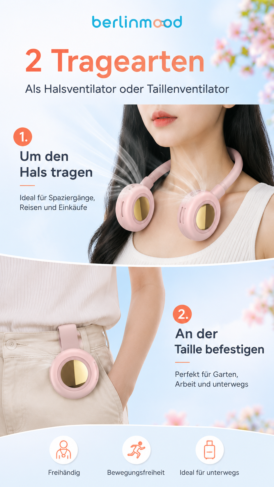 🌬️🔥 NUR NOCH WENIGE EXEMPLARE – 50% RABATT! Whirlwind Clip Waist Neck Fan – 2-in-1 Clip-On & tragbar, freihändige Kühlung überall ✨