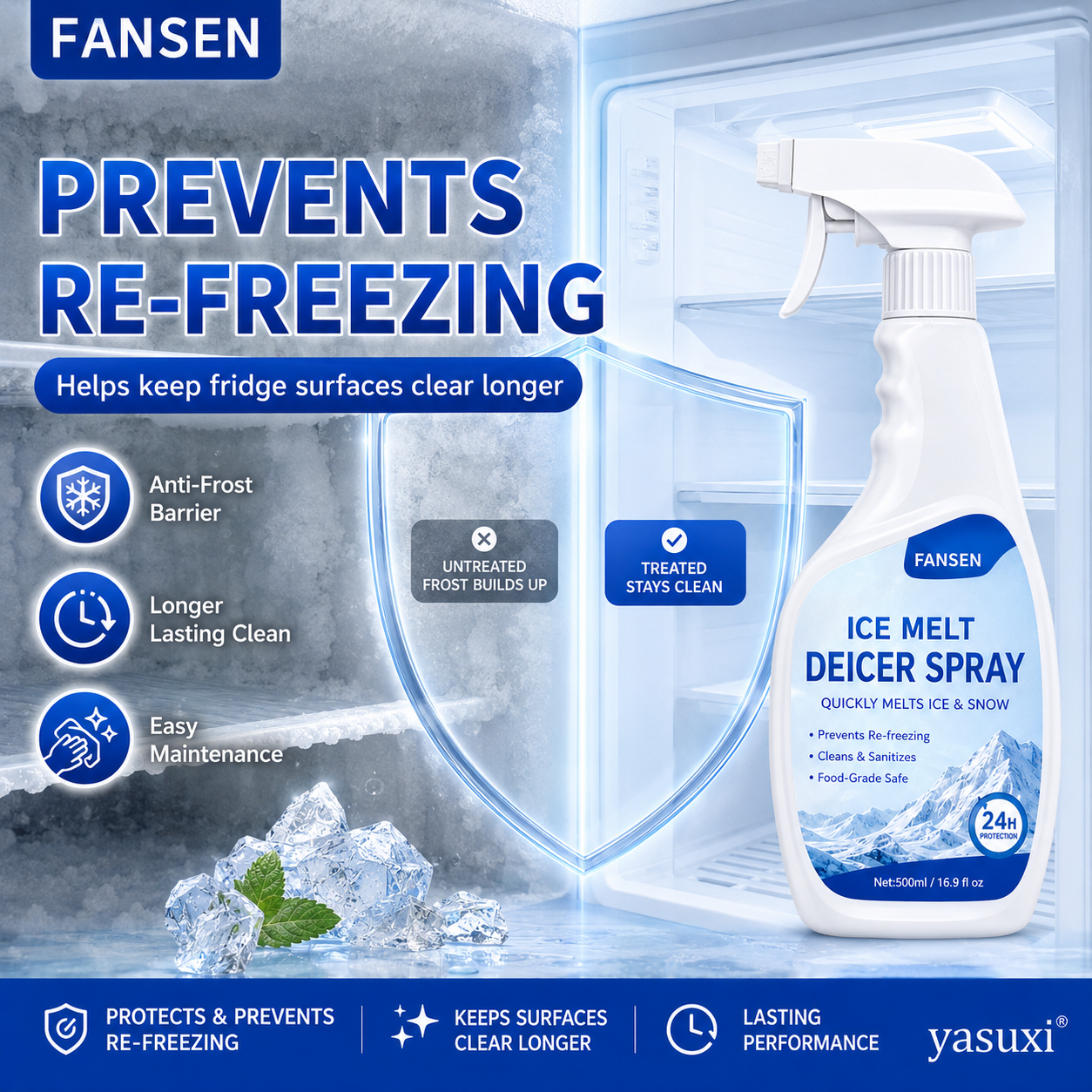 🧊🎁 SOMMER-SONDERANGEBOT: 50% RABATT! Sprühmittel zum Abtauen des Kühlschranks – Schnell & einfach – Perfekt für Kühl- & Gefrierschränke ✨