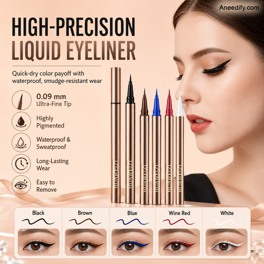 💄Hochpräziser Flüssig-Eyeliner mit 0,09mm Spitze – Wasserfest, schweißfest & 5 Farbtöne verfügbar