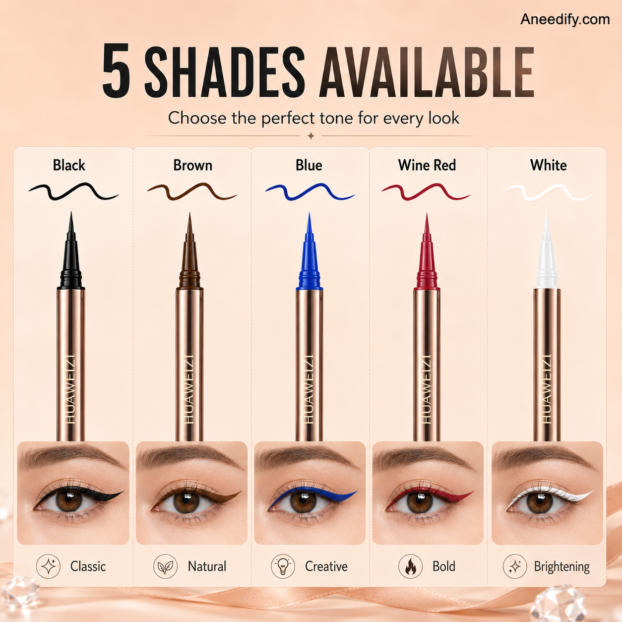 💄Hochpräziser Flüssig-Eyeliner mit 0,09mm Spitze – Wasserfest, schweißfest & 5 Farbtöne verfügbar