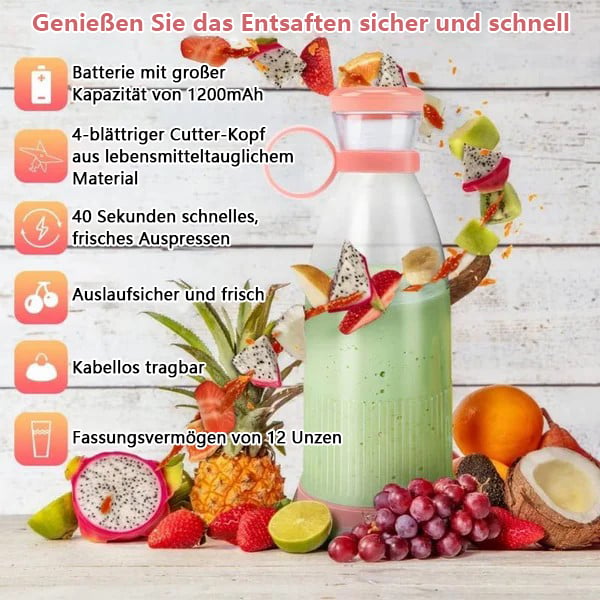 🥤🍊 50% RABATT! Bestseller Tragbarer Entsafter – Frischer Saft aus Früchten, Shakes & mehr – Perfekt für unterwegs ✨