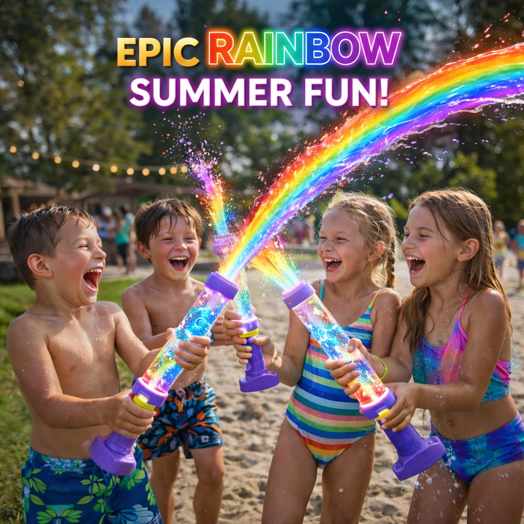 🔫🌈 50% RABATT! Leuchtende Regenbogen-LED-Wasserpistole | Sommerlicher Spaß, der wie von Zauberhand zum Leben erwacht! ✨