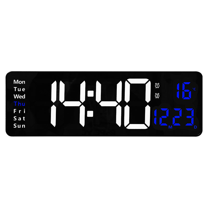 ⚡40cm große Digitaluhr mit Temperatur, Datum, automatischer Sommerzeit, Nachtlicht und automatischem Helligkeitsdimmer