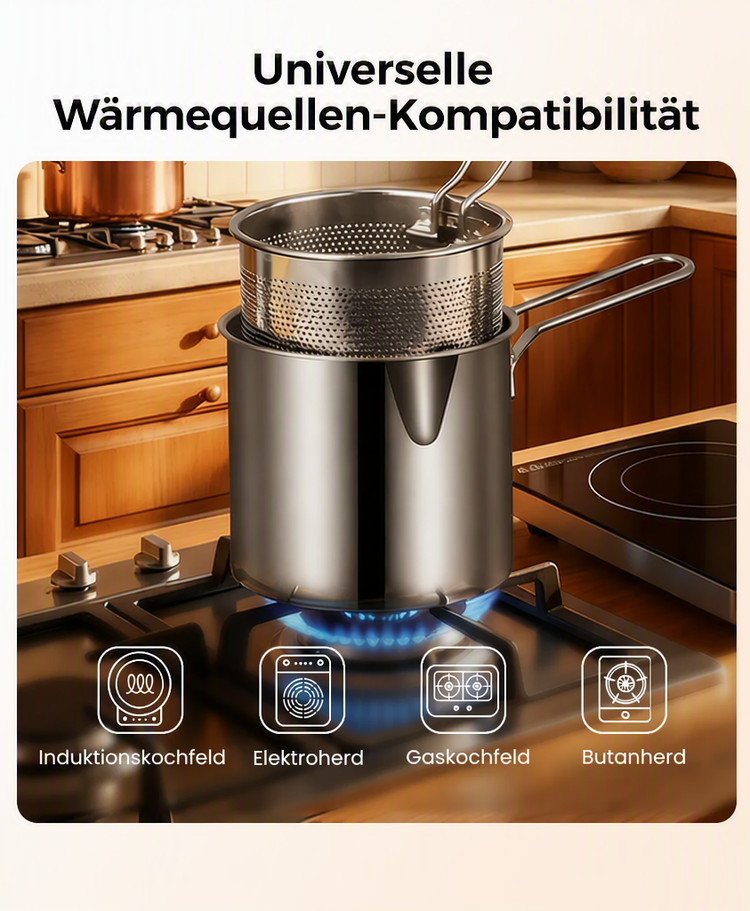 🥳HEISSER SALE 2026🥳💞50.000+ VERKAUFT!👵❤️ Multifunktionale Fritteuse aus Edelstahl 304