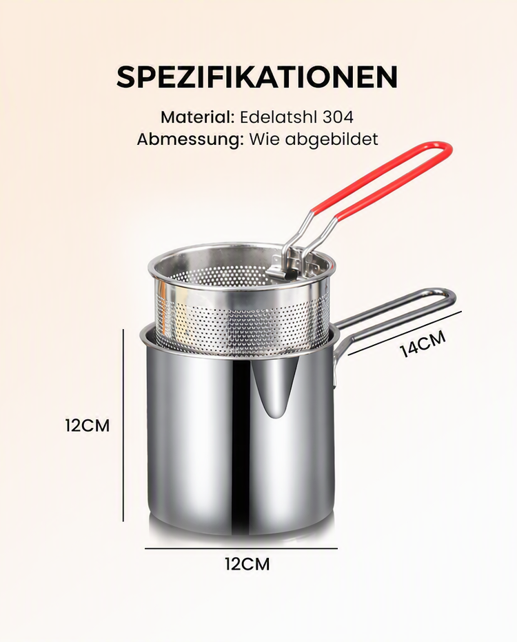 🥳HEISSER SALE 2026🥳💞50.000+ VERKAUFT!👵❤️ Multifunktionale Fritteuse aus Edelstahl 304