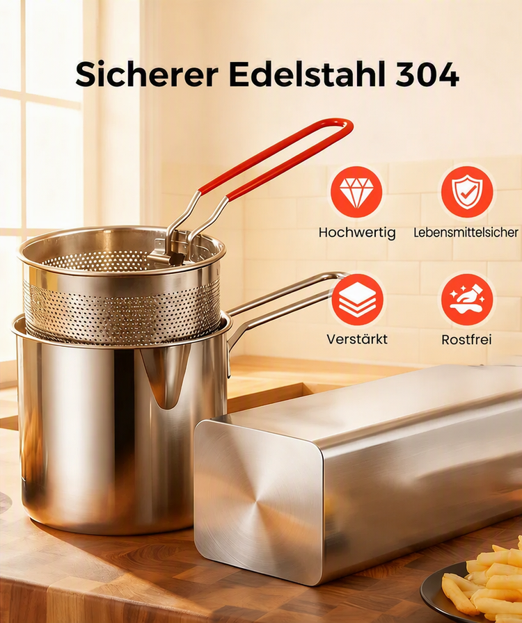 🥳HEISSER SALE 2026🥳💞50.000+ VERKAUFT!👵❤️ Multifunktionale Fritteuse aus Edelstahl 304