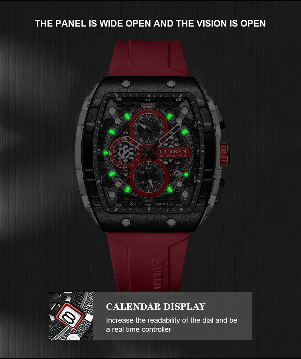 ⌚️🌈 Cyberpunk Futuristischer Stil – Multifunktionale Quarzuhr für Männer – Neon-Details, Luminous, Edelstahl
