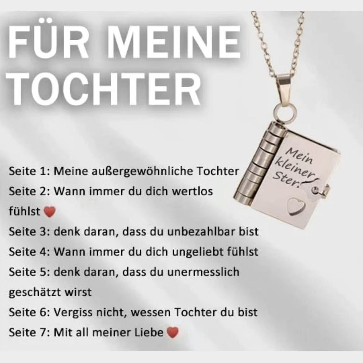 💖📖 50% RABATT! Herz-Buch-Halskette Aufklappbar – Besonderes Geschenk für Familie & Liebste ✨