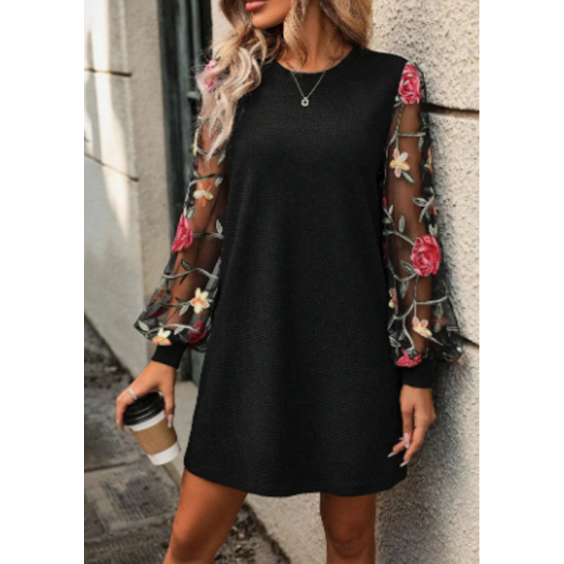 👗✨ Damenkleid mit floralen Stickereien und Mesh-Ärmeln – 50% RABATT! Romantisch, luftig & perfekt für Frühling und Sommer 🌸