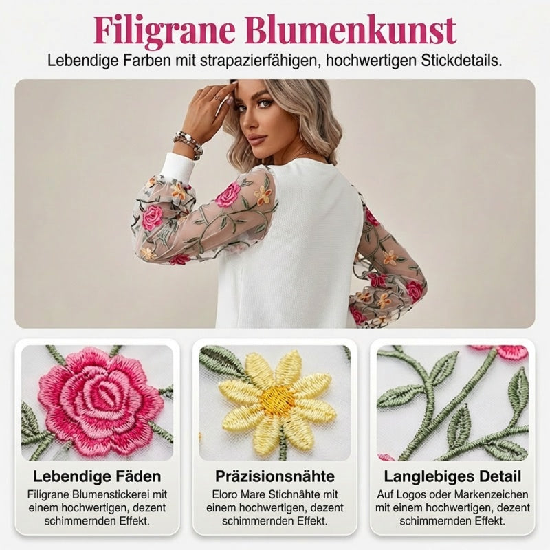 👗✨ Damenkleid mit floralen Stickereien und Mesh-Ärmeln – 50% RABATT! Romantisch, luftig & perfekt für Frühling und Sommer 🌸