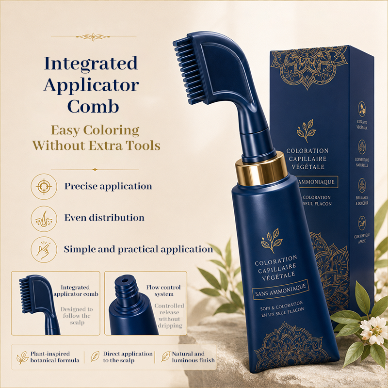 🌿✨ JETZT 50 % RABATT! !✨🌿 Natürliche Haarfarbe-Kamm für den Heimgebrauch