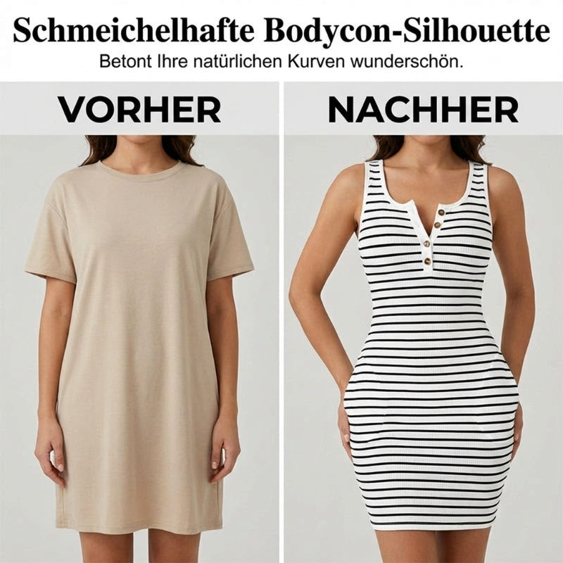 👗⚡ SOMRERANGEBOT – 50% RABATT! Figurbetontes, gestreiftes Tankkleid für Damen – Lässig, atmungsaktiv & perfekt für heiße Tage ☀️