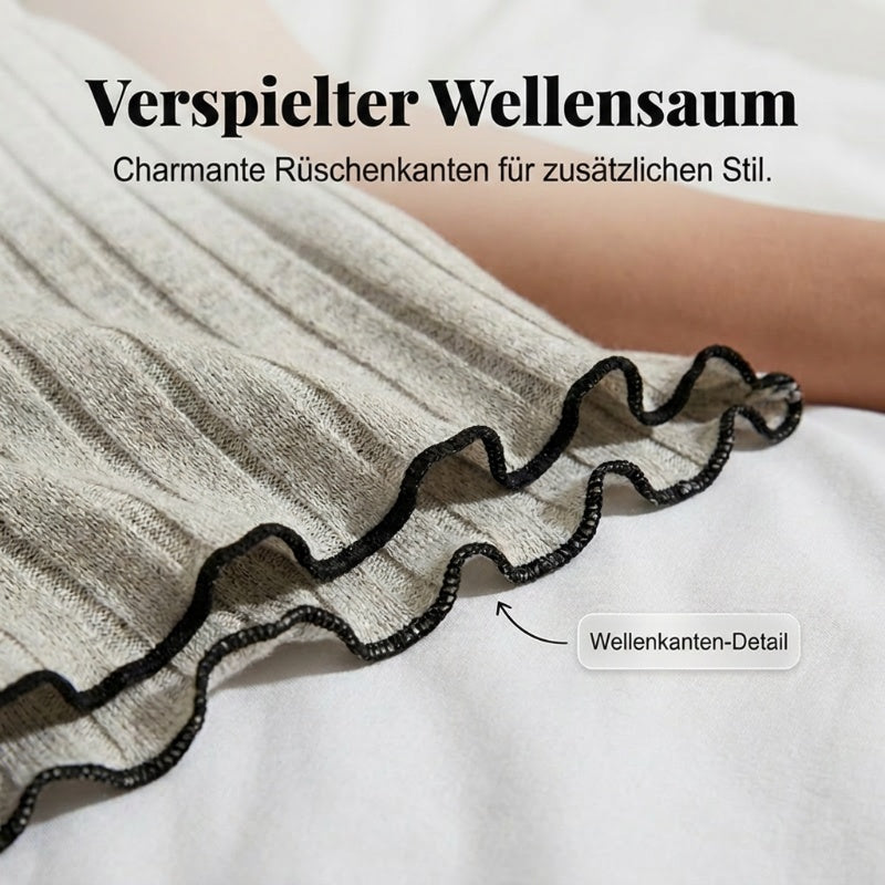 🛌✨ 50% RABATT! Damen Pyjama-Set aus Strick: Geripptes Top und Shorts – Weich, bequem & perfekt für erholsame Nächte 🌙