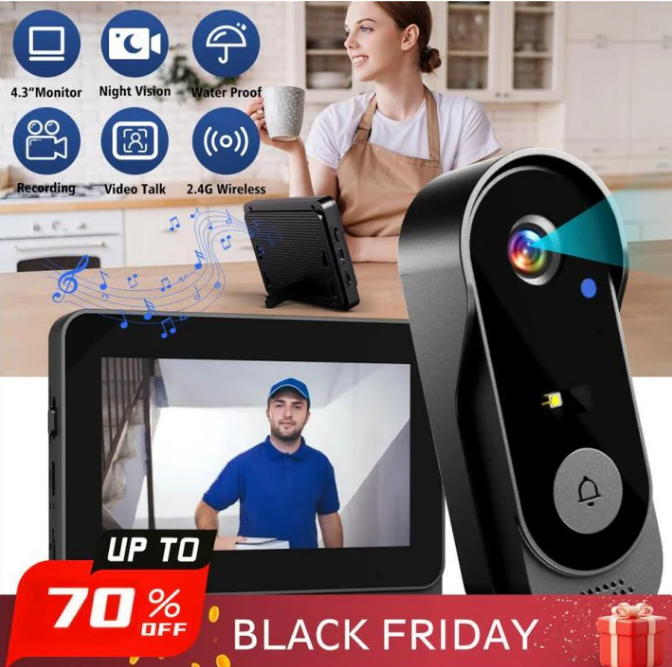 📹💎 50% RABATT! Drahtlose Türklingel-Kamera – 1080P HD, 170° Weitwinkel & IPX65 wetterfest – Für mehr Sicherheit und Kontrolle an Ihrer Haustür 🏡