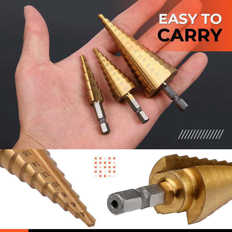 🔩✨ 50% RABATT! Titanbeschichtetes Pagoden-Bohrerset – Präzise, langlebig & ideal für Holz, Kunststoff & Metall ✨