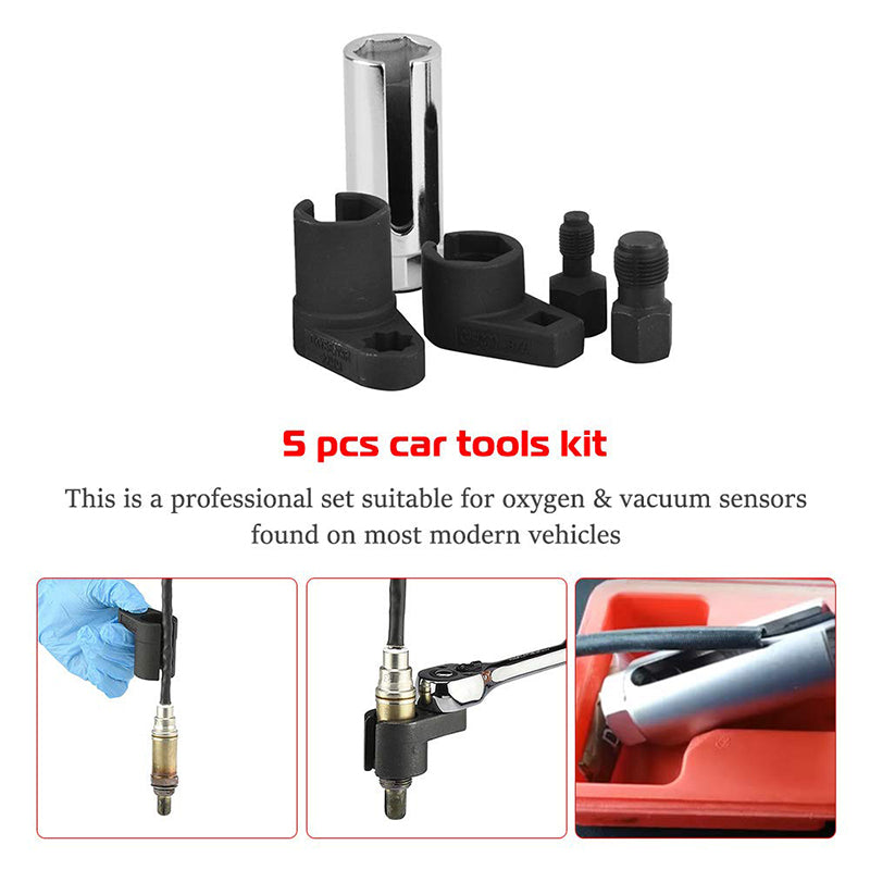 🔧📢 50% RABATT! 5-teiliger Satz Steckschlüssel zum Entfernen von Kfz-Sauerstoffsensoren – Präzises Werkzeug für Lambdasonde & Zündkerzen ✨