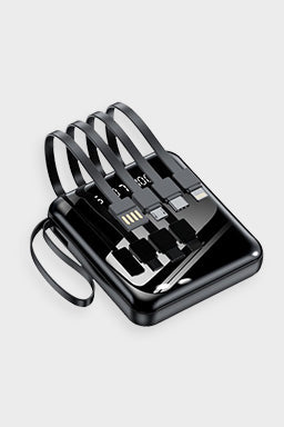 🔋 50% RABATT! 📱 4-Kabel Mini Powerbank – Integrierte Kabel, kompakt & leistungsstark – Ideal für unterwegs, Reisen & Alltag ⚡