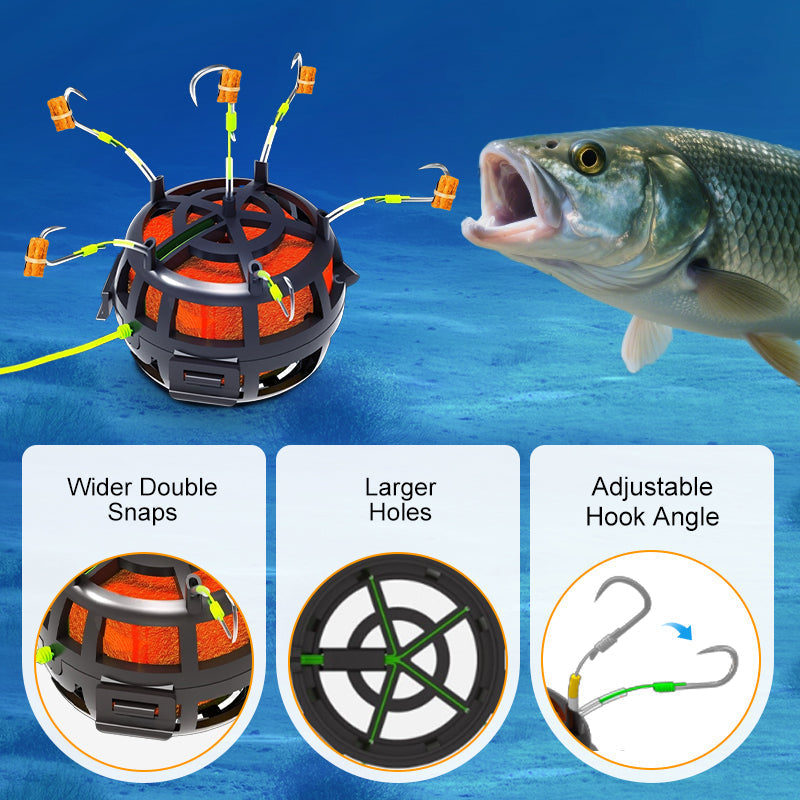 🔥 50 % RABATT! 🎣✨ 360° Schwimmender Köderkäfig-Angelhaken – Effektiv & langlebig 🐟💥