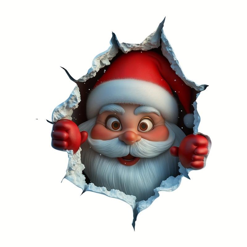 🎄❄️Frühweihnachts-Sonderangebot: 50 % Rabatt!!🎅Kreativer Weihnachts-Wandaufkleber, Weihnachtsmann im Cartoon-Design, Weihnachtsdekoration für zu Hause