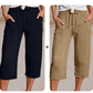 👖✨ Leichte Damen-Capri mit Falten & verstellbarem Bund – 50% RABATT! Premium-Qualität für den Alltag