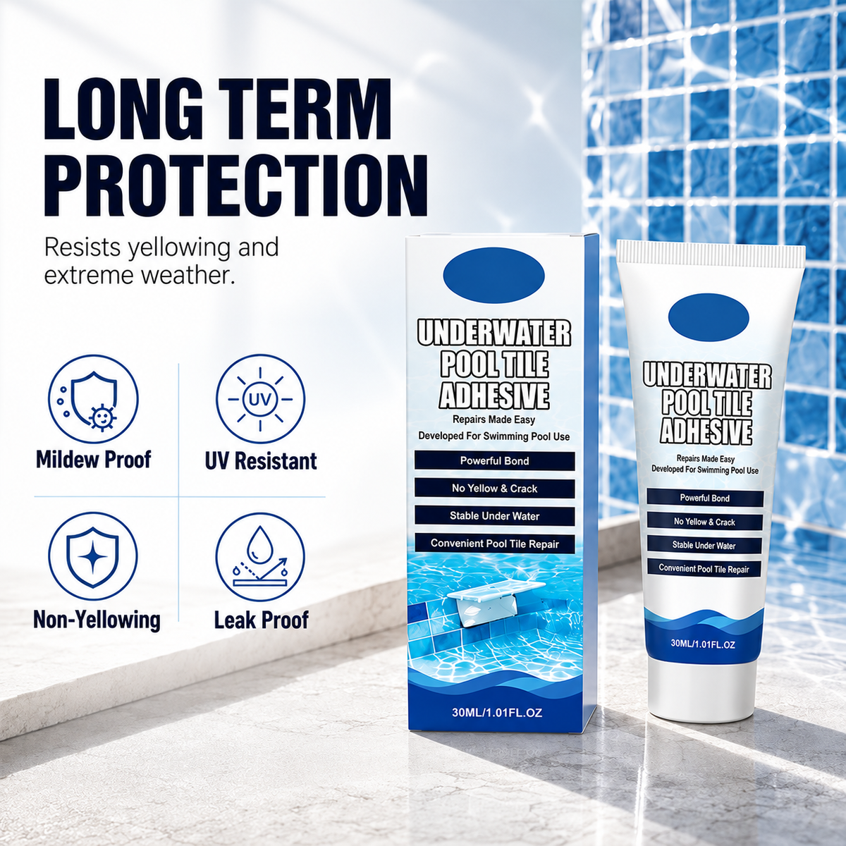 ⏳Zeitlich begrenztes Angebot⏳ 🥳Hochfester Kleber für Unterwasser-Poolfliesen