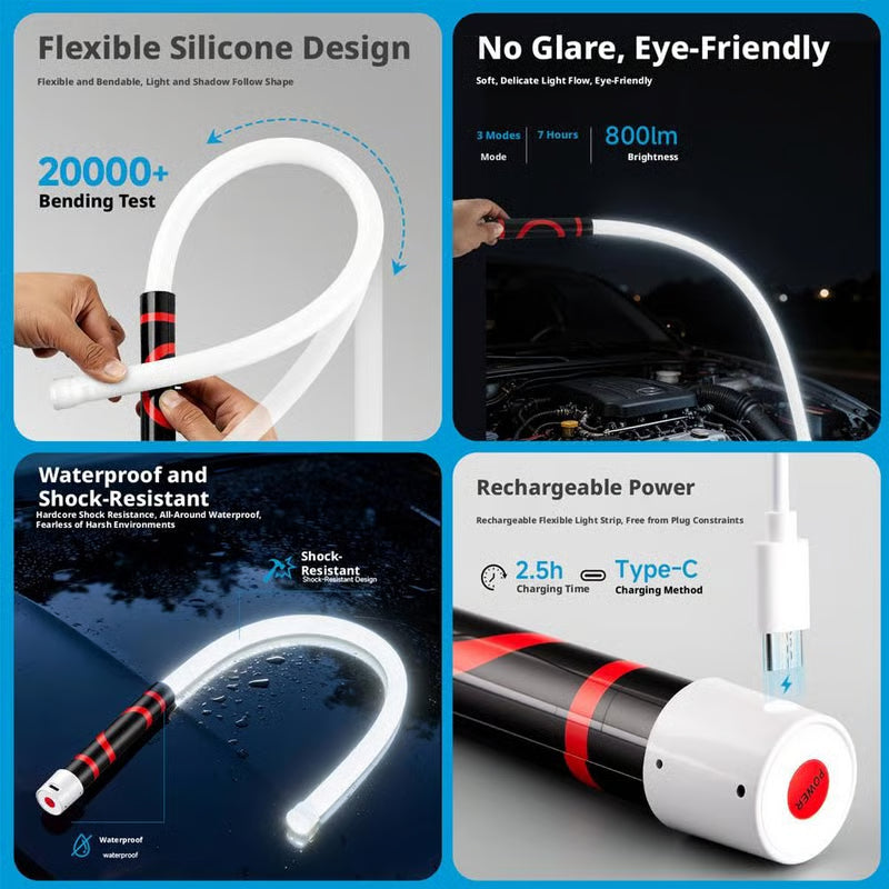 🔥Letzter Tag: 60% Rabatt!⏰🔦Flexibles LED-Lichtband aus Silikon – Wasserdicht, Dimmbar & Einfache Installation für Innen & Außen 🏠