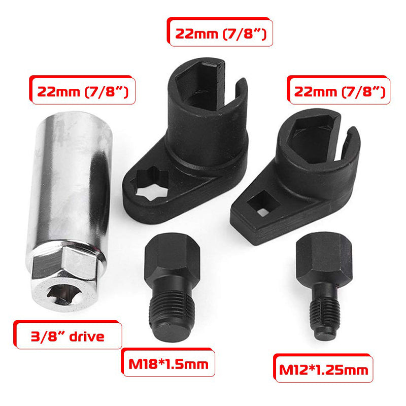 🔧📢 50% RABATT! 5-teiliger Satz Steckschlüssel zum Entfernen von Kfz-Sauerstoffsensoren – Präzises Werkzeug für Lambdasonde & Zündkerzen ✨
