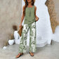 🌺Trendiges 2-teiliges Damen-Outfit mit Print, ärmelloses Oberteil und Hose