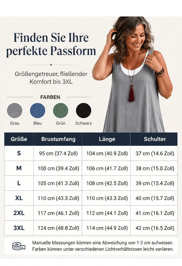 🎁Letzter Tag der Aktion: 50% Rabatt🔥 Lässiges, lockeres, ärmelloses Tanktop-Kleid in Layering-Optik für Damen