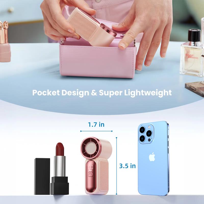 🌀Nur 12.99€ diesen Sommer!!!💨Mini-Handventilator mit LED-Anzeige –👍5-stufiger Turbo-Ventilator im Taschenformat.✨Über USB aufladbar, schnelle Kühlung für Reisen und beim Schminken. Das perfekte Geschenk.  Tragbare Kühlung